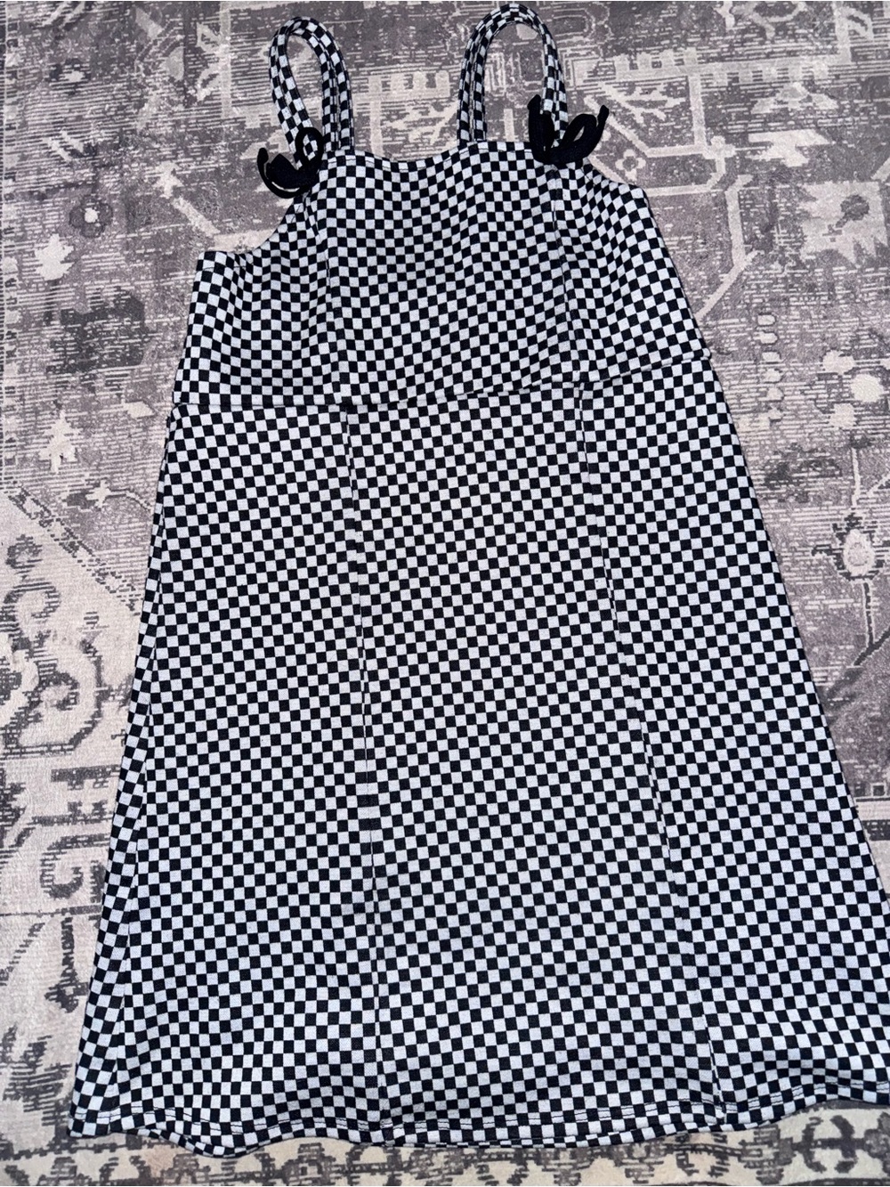Black and White Checkered A-Line dress